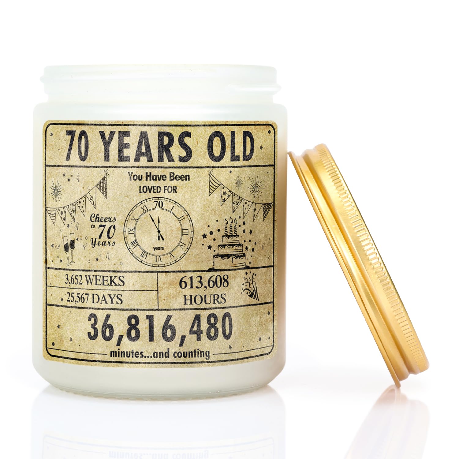 Funny 70th Birthday Gifts for Women Men, Happy 70th Birthday Candle, You Have Been Loved for 70 Years Happy Birthday Lavender Candle, Mum Dad Sister Friendship Gifts for Women Bestie (70th)