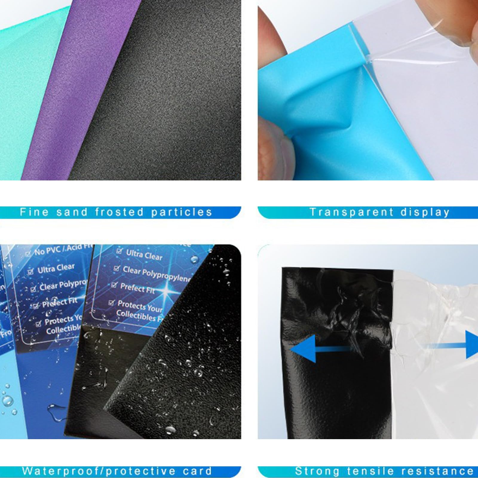 Lot De 100 Pochettes Transparentes Pour Cartes - 66x91mm, Dos Mat, Protection Contre L'eau Et La Poussière