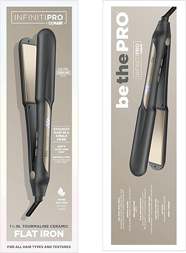 Miniatura 7 de INFINITIPRO by CONAIR - Plancha plana de cerámica turmalina, alisadora de pelo digital de 1 14 pulgadas