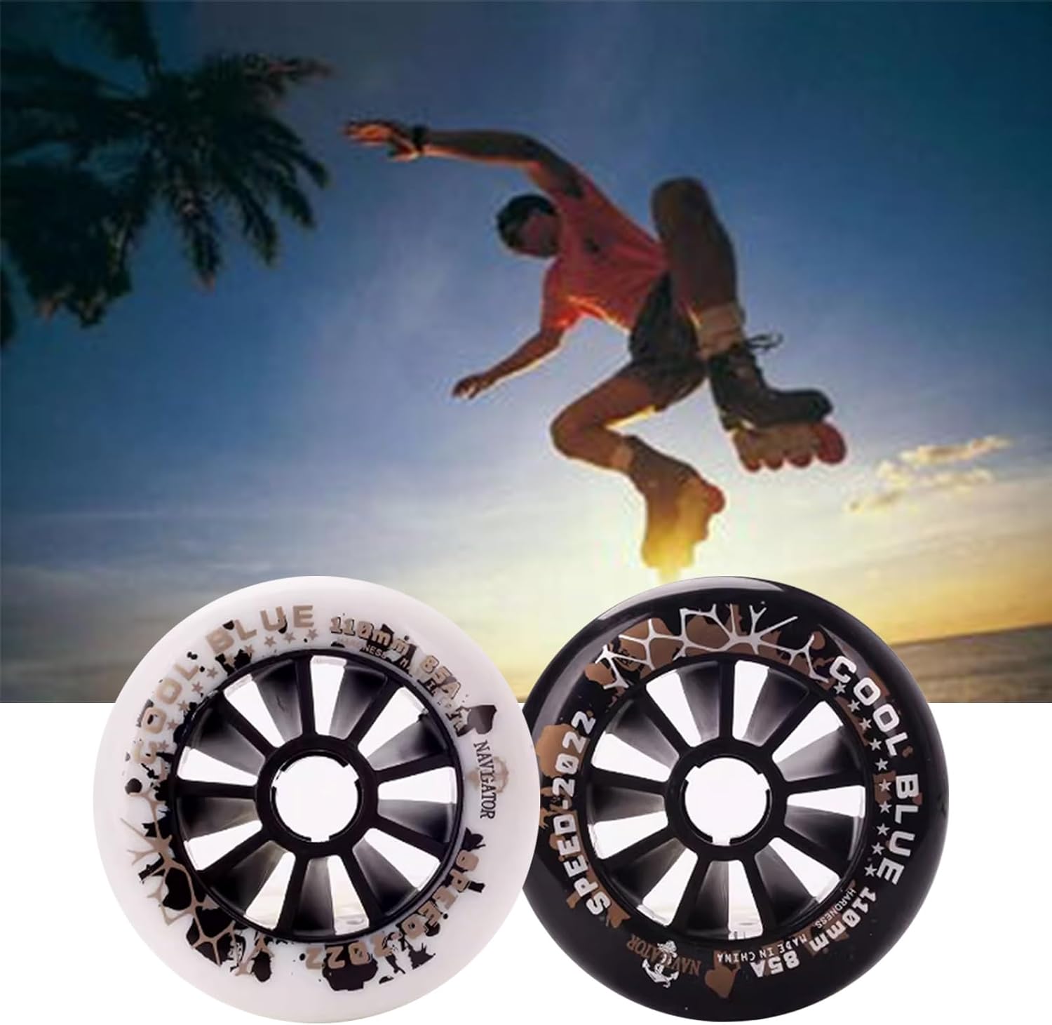 Skate Wheels Replacement, Skateboard Wheels 2/6-Pack Inline Roller Skate Wheels Indoor 110mm Roller Roller Skate Wheels Indoor Without Bearings for Inline Skate- 85A Inline Roller Skate Wheels Indoor