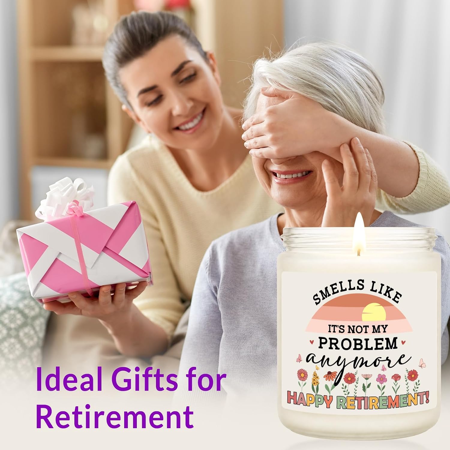 Retirement Gifts for Women Men 2026, 7oz Lavender Scented Soy Wax Candle