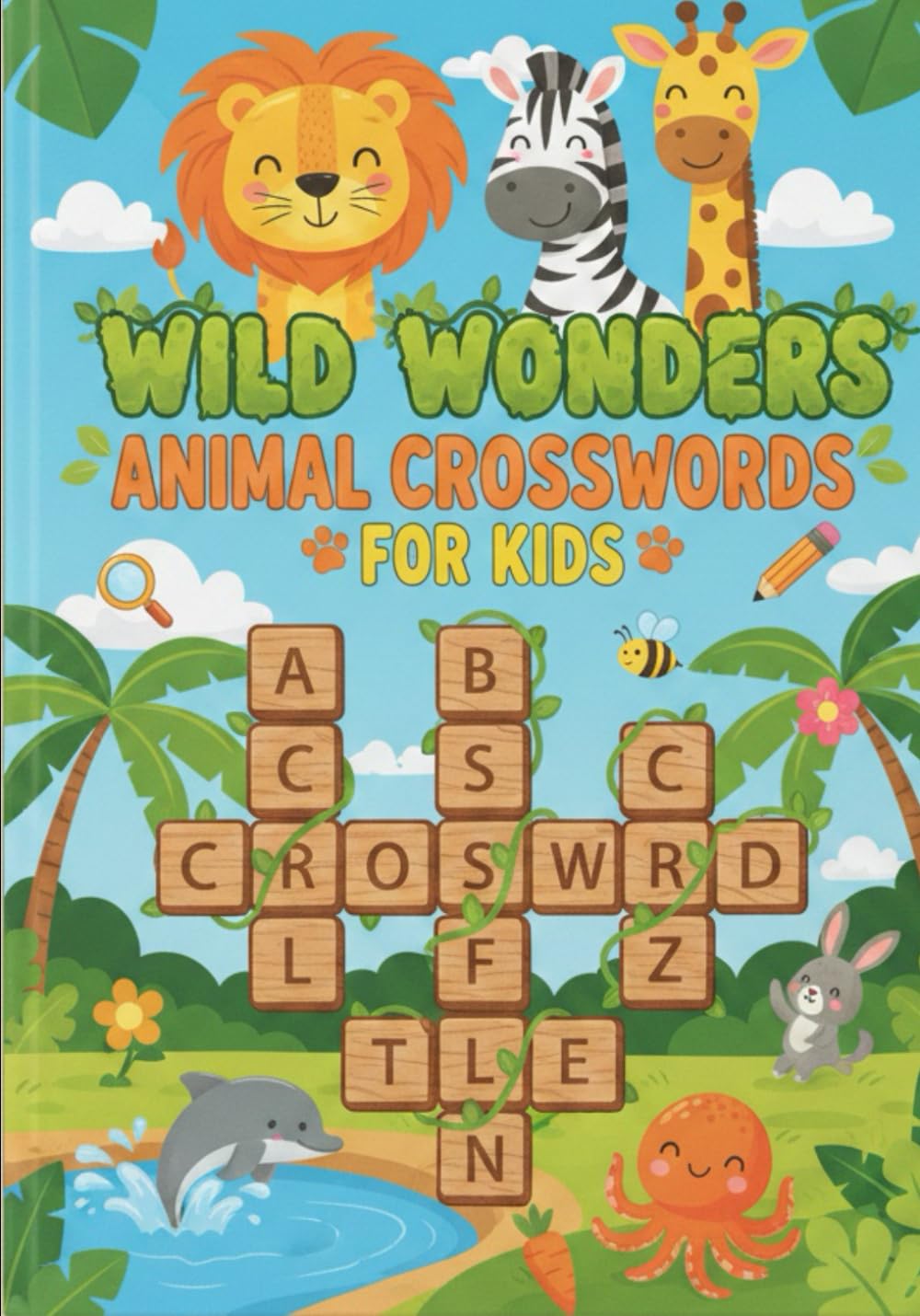 Animal Crosswords for Kids: 40+ Engaging Crossword Puzzles for kids | Fun Word Puzzles and Coloring Pages to Build Vocabulary, Spelling, and Logic ... Skills | Easy-To-Read Format | Clear Markings