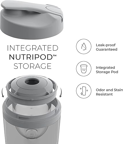 Miniatura 5 de Promixx PRO Shaker Bottle New Edition - Recargable, potente para batidos de proteínas suaves, incluye almacenamiento de suplementos, sin BPA, taza