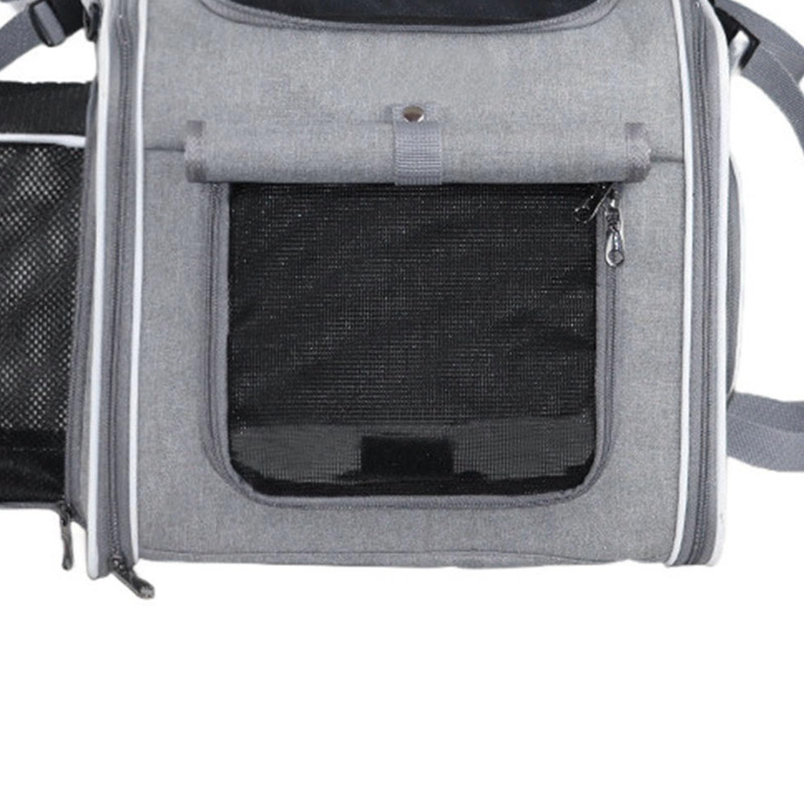 Cestino per Cani da Bici Fino a 8 Kg di Peso 4 Porte, 4 Mesh, Design Morbido Zaino Porta Animali da Bici con Finestre Robusta Struttura in Metallo Tessuto Oxford Resistente (GREY)