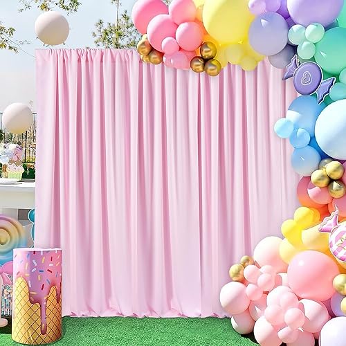 MoKoHouse Telón de fondo rosa rubor de 10 x 8 pies para fiestas, 2 paneles de 5 x 8 pies