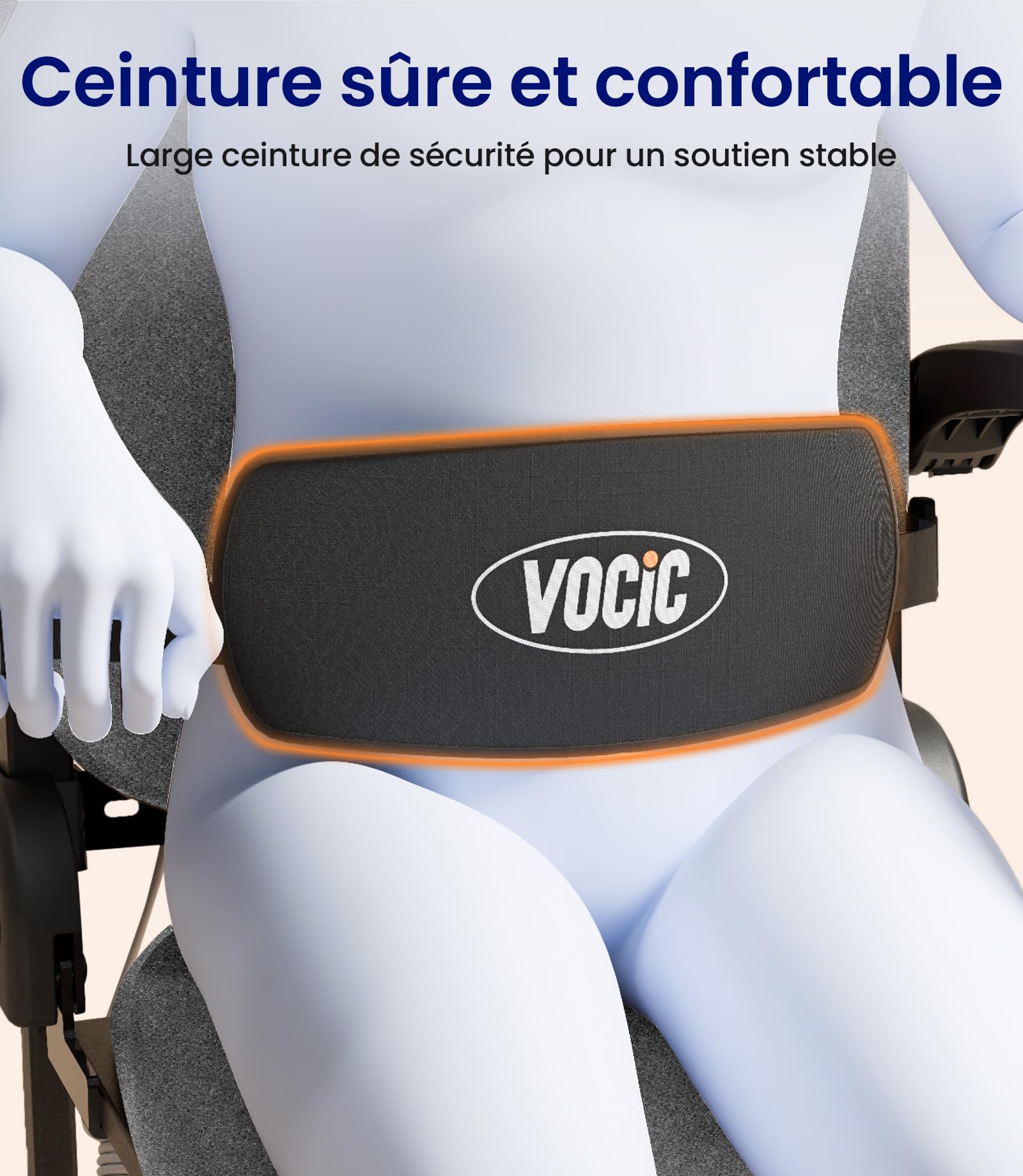 VOCIC AX15 Fauteuil releveur électrique 200 kg, Robuste et Pliable | Senior autonomie maison, aide relevage chute, transfert lit fauteuil roulant, cadre acier mousse mémoire cuir orange