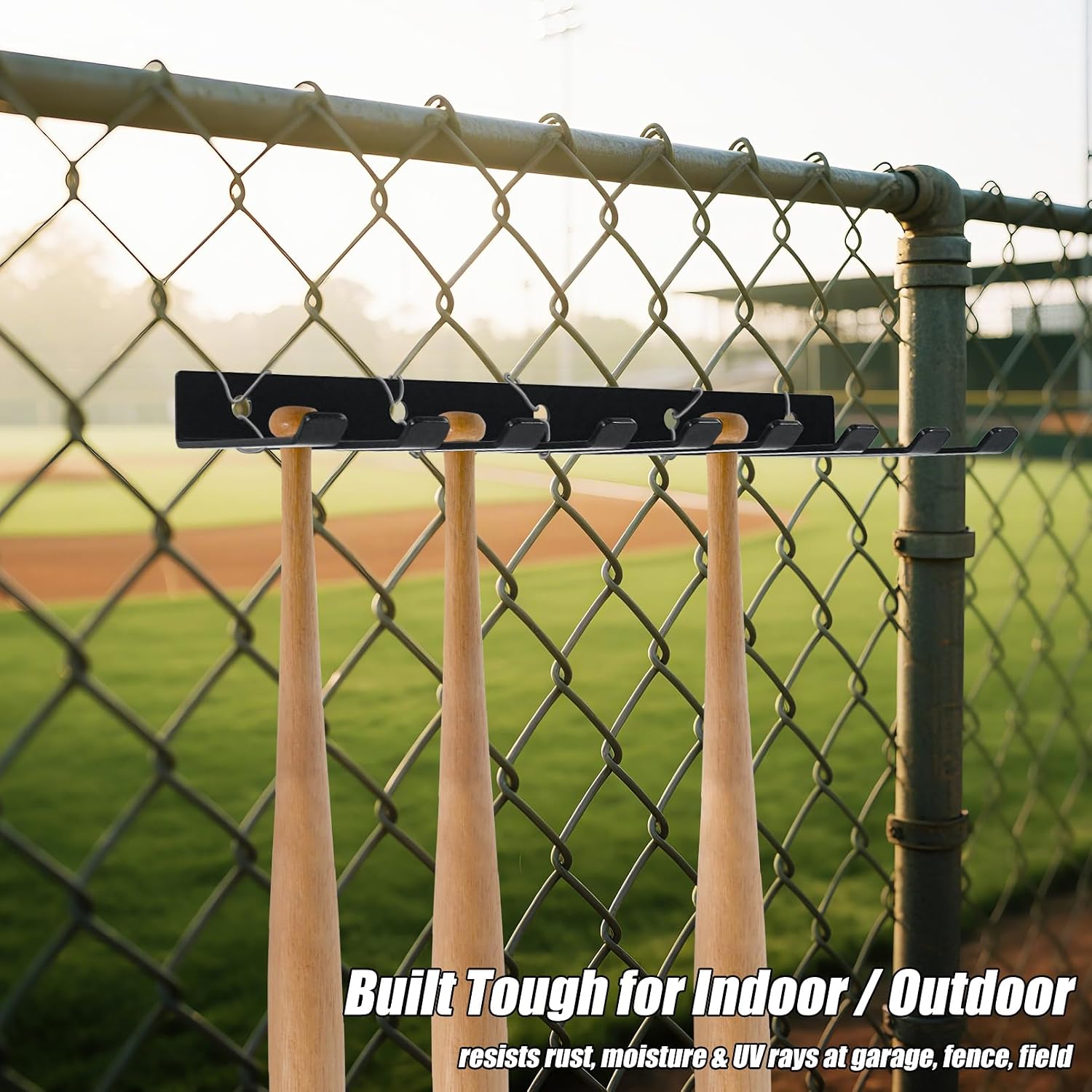 Luwint Baseball Bat Rack Wall Mount - Vertical Hanger Holds 16 Bats, Space-Saving Garage/Field Baseball Softball Bat Organizer