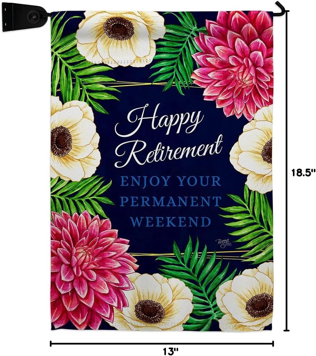 Enjoy Retirement Garden Flag Set Mailbox Hanger Celebration Happy Retired Veteran Congratulations Occasion Anniversary Party Small Decorative Gift Yard House Banner Double-Sided Made In USA 13 X 18.5