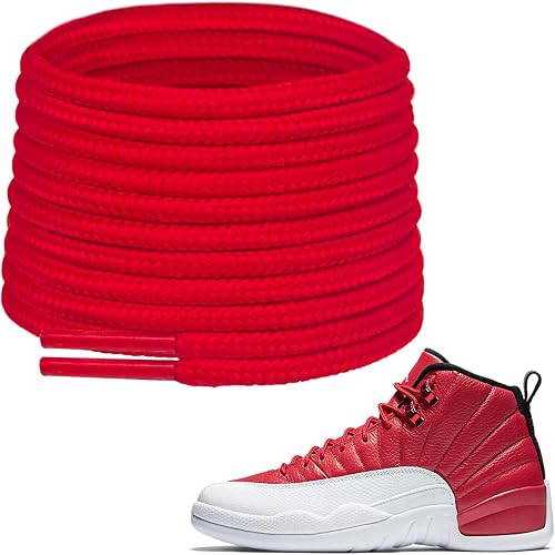 Shoelaces for Jordan 12 Sneakers, 5/32"(4mm) Round Heavy Duty Basketball Shoe Laces Strings Replacement Laces