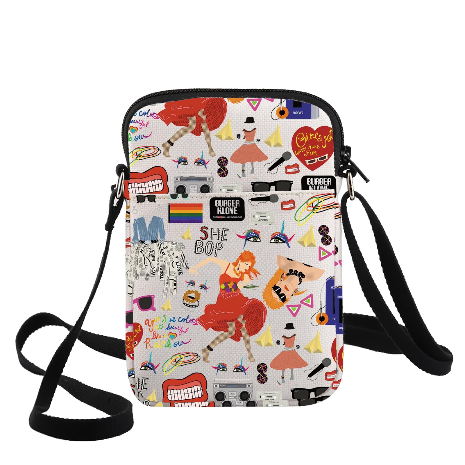 G2TUP 80s Singer Inspired Crossbody Bag 80s Lyrics Album Fans Gift Music Lyrics Shoulder Bag Singer Album Merch