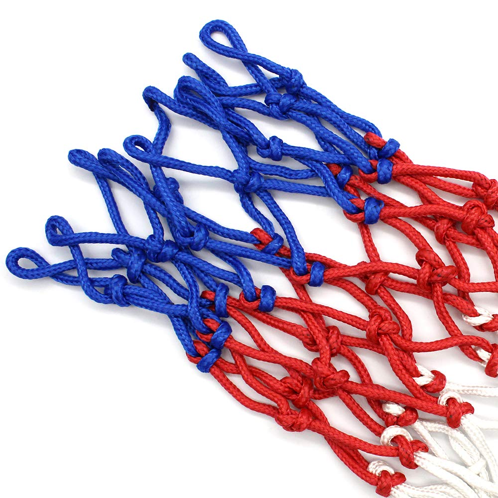 2 Pcs Heavy Duty Basketball Hoop Net - 12 Loop Standard Indoor Or Outdoor Nylon Braided Multicolor Duty Basketball Net Strong And Durable Replacement Basketball Net Basketball Accessories