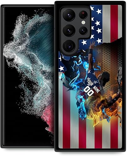 Miniatura 6 de Funda personalizada para teléfono de fútbol de rugby deportivo con nombre de la bandera de Estados Unidos para Samsung Galaxy A13 A53 A14 A03S A71