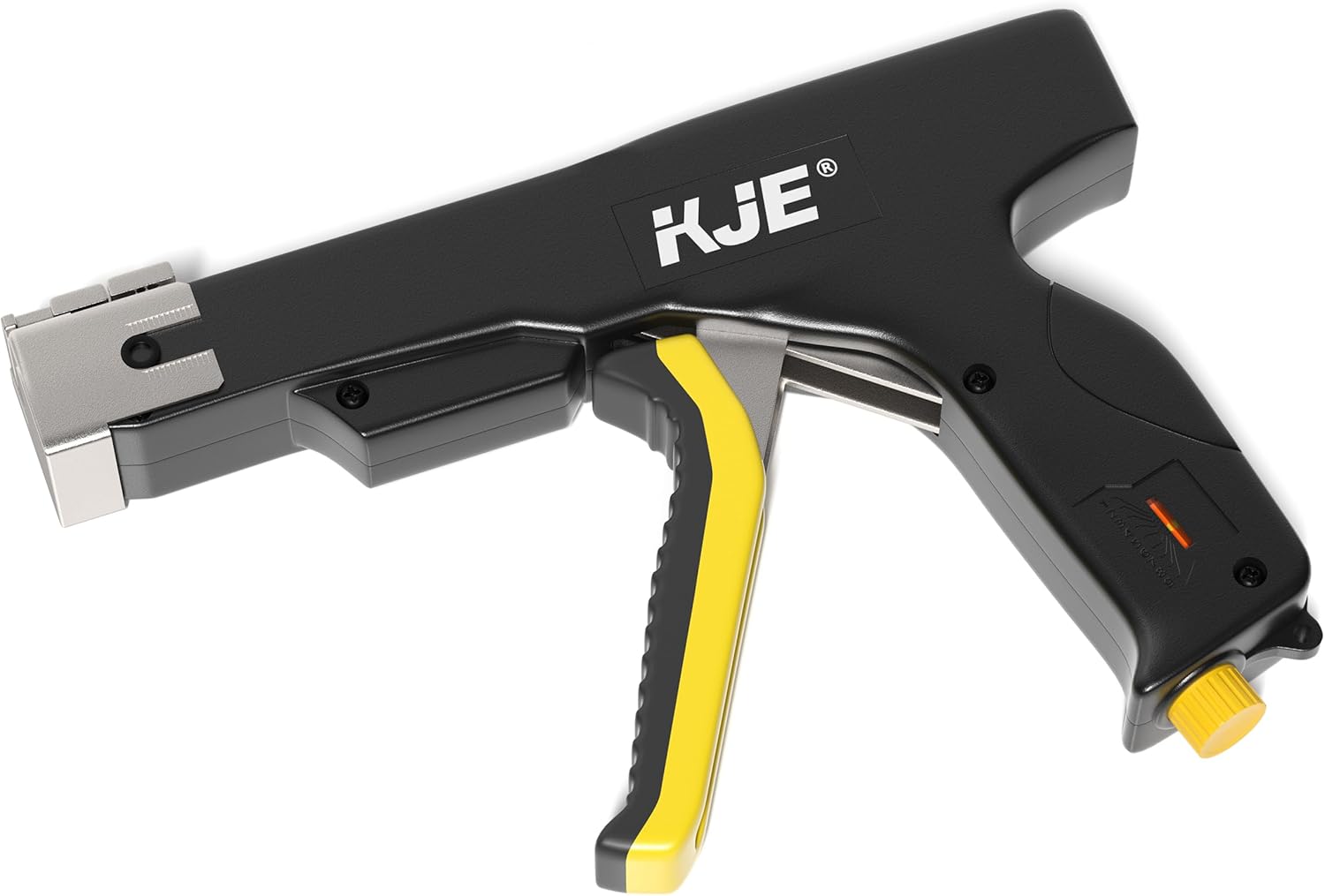 KJE Stainless Steel Cable Tie Gun, Metal Zip Tie Tool, Automatic Cable Tie Cutter, One-handed Operation, 9-level Adjustable Fastening Tie Wrap Gun, Zip Tie Gun Set with Height Pad