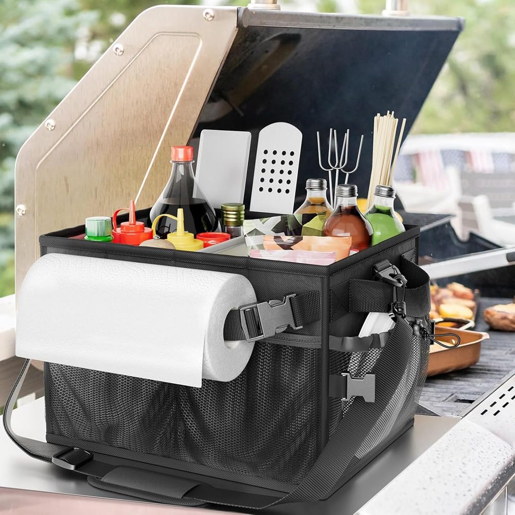 Grill-Caddy, großer Grill-Werkzeughalter, Gewürz- und Telleraufbewahrung, Papierhandtuchspender, Outdoor-Kochzubehör, perfekt für Grillmeister