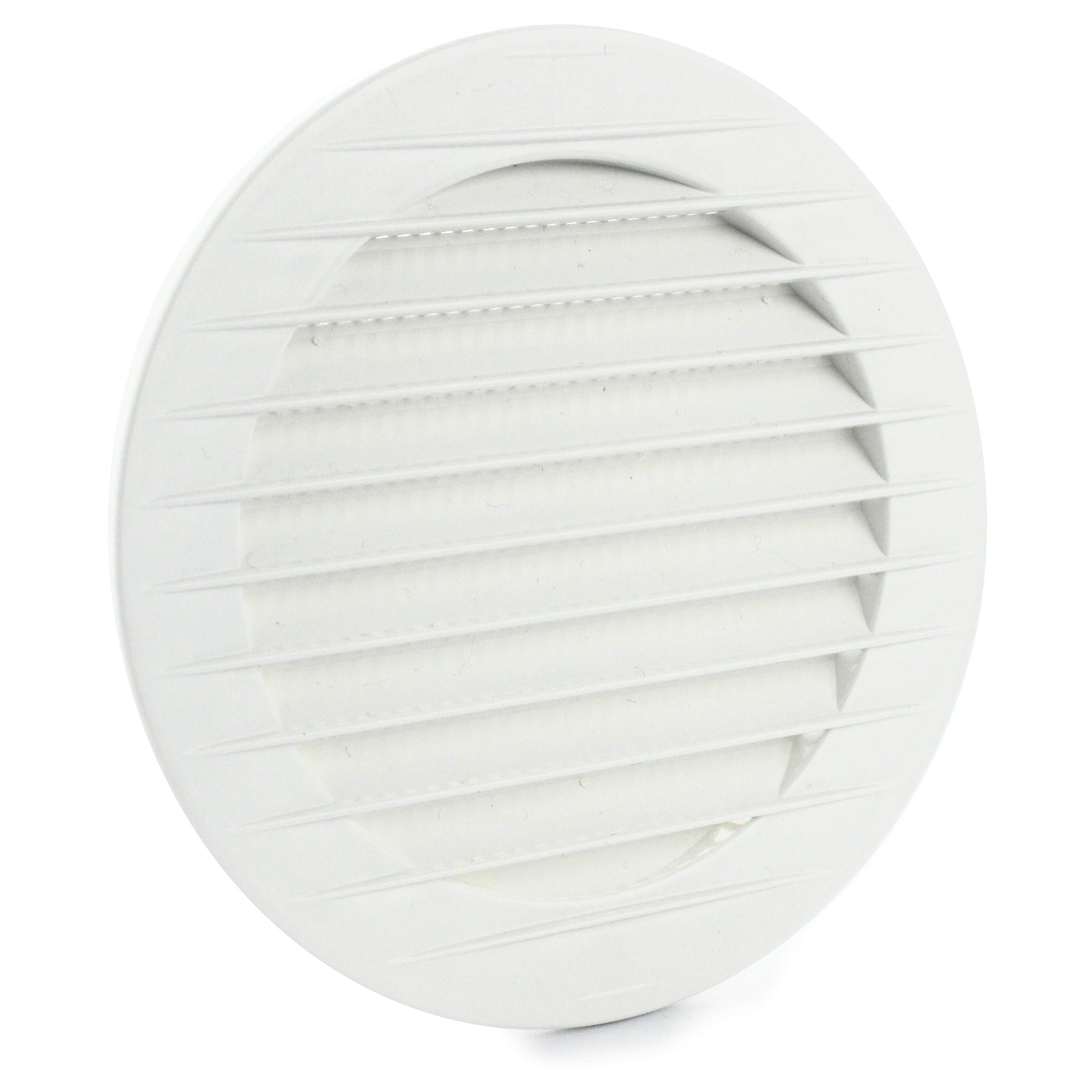 Kombi Lüftungsgitter 2er Set 60 Mm – Kunststoffgitter Mit Insektenschutz Für Belüftungslöcher | Weiß, Außendurchmesser 70 Mm