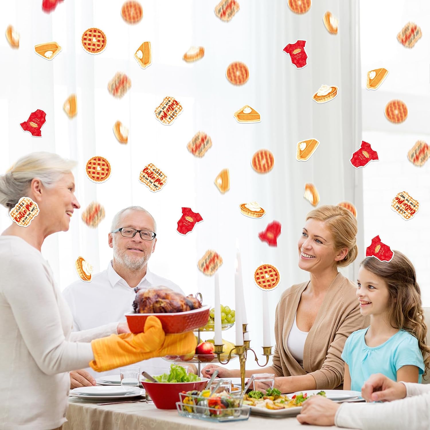Whaline 300Pcs Fall Baby Shower Decoration Little Cutie Pie Table Confetti