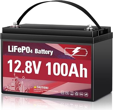 12V 100Ah LiFePO4 Lithium Battery, Group 31 Lithium Battery Built-in 100A Smart BMS IP67 with Low-Temp Protection, 1280Wh Battery 8000+ Cycles 10 Years Lifespan for Solar Energy, Off Grid, RV