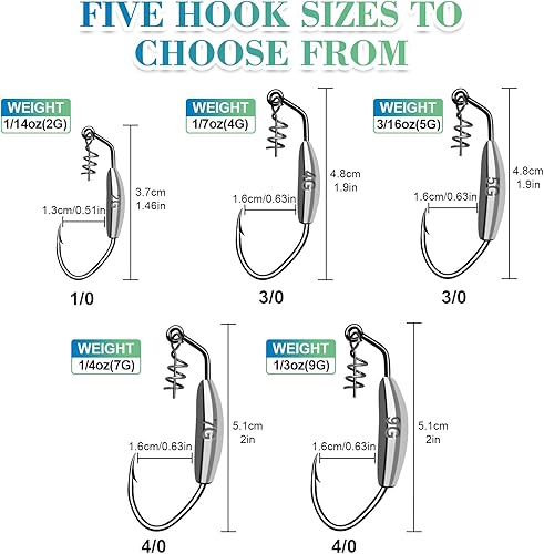 Miniatura 9 de CWSDXM Ganchos de cebo pesados, 6 ganchos de cebo de natación con giro y manivela pesada con cuchillas giratorias doradasplateadas para señuelos de