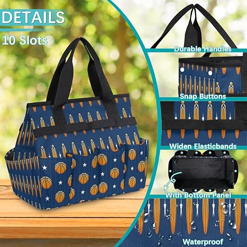 Miniatura 5 de Basketball Sports Garden Tool Tote Bag for Women Men Gardening Tool Storage Bags with 10 Pockets Standable Garden Home Tool Kits Organizer for