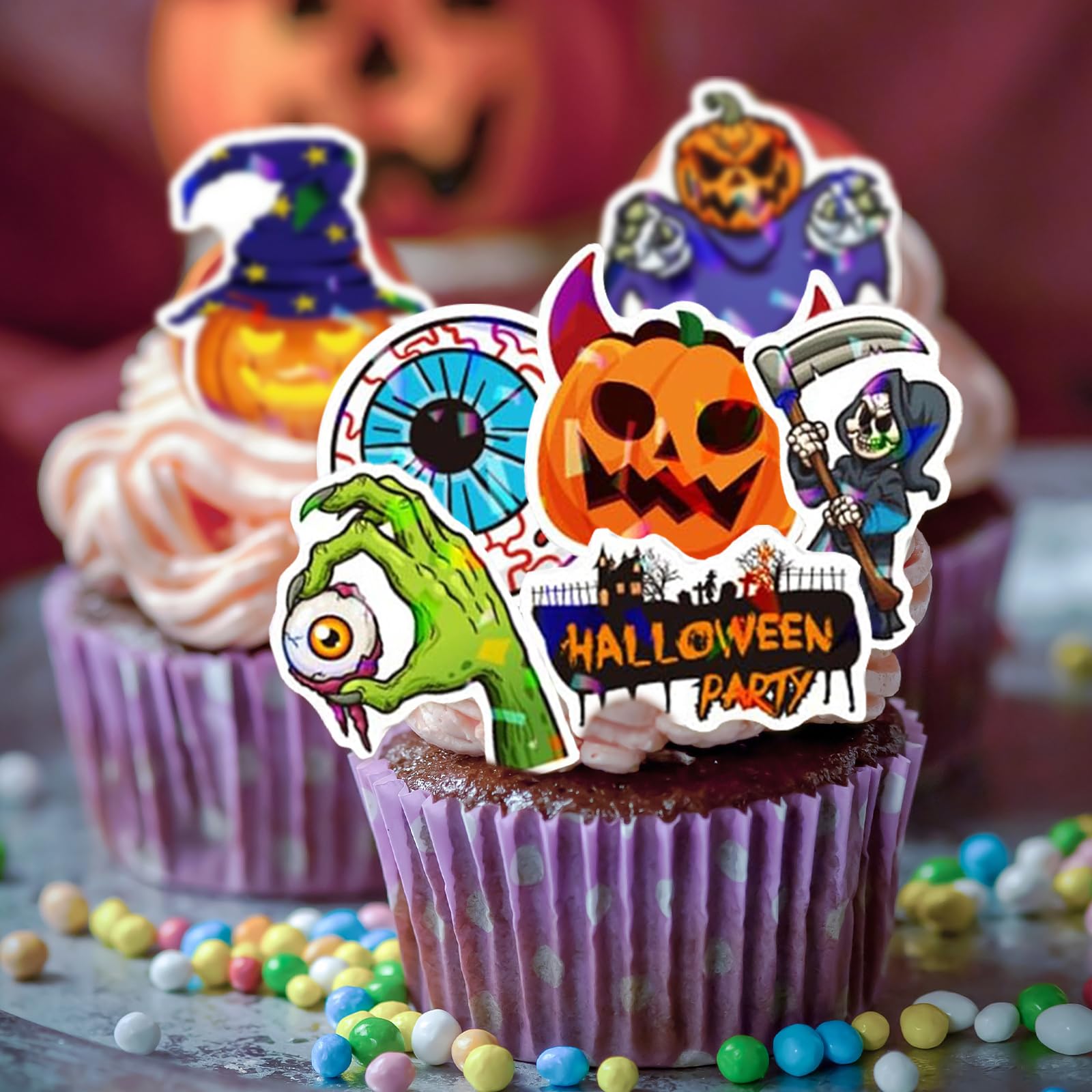 25 Decorazioni Per Torte Di Halloween, Cupcake Fai Da Te Con Zucca