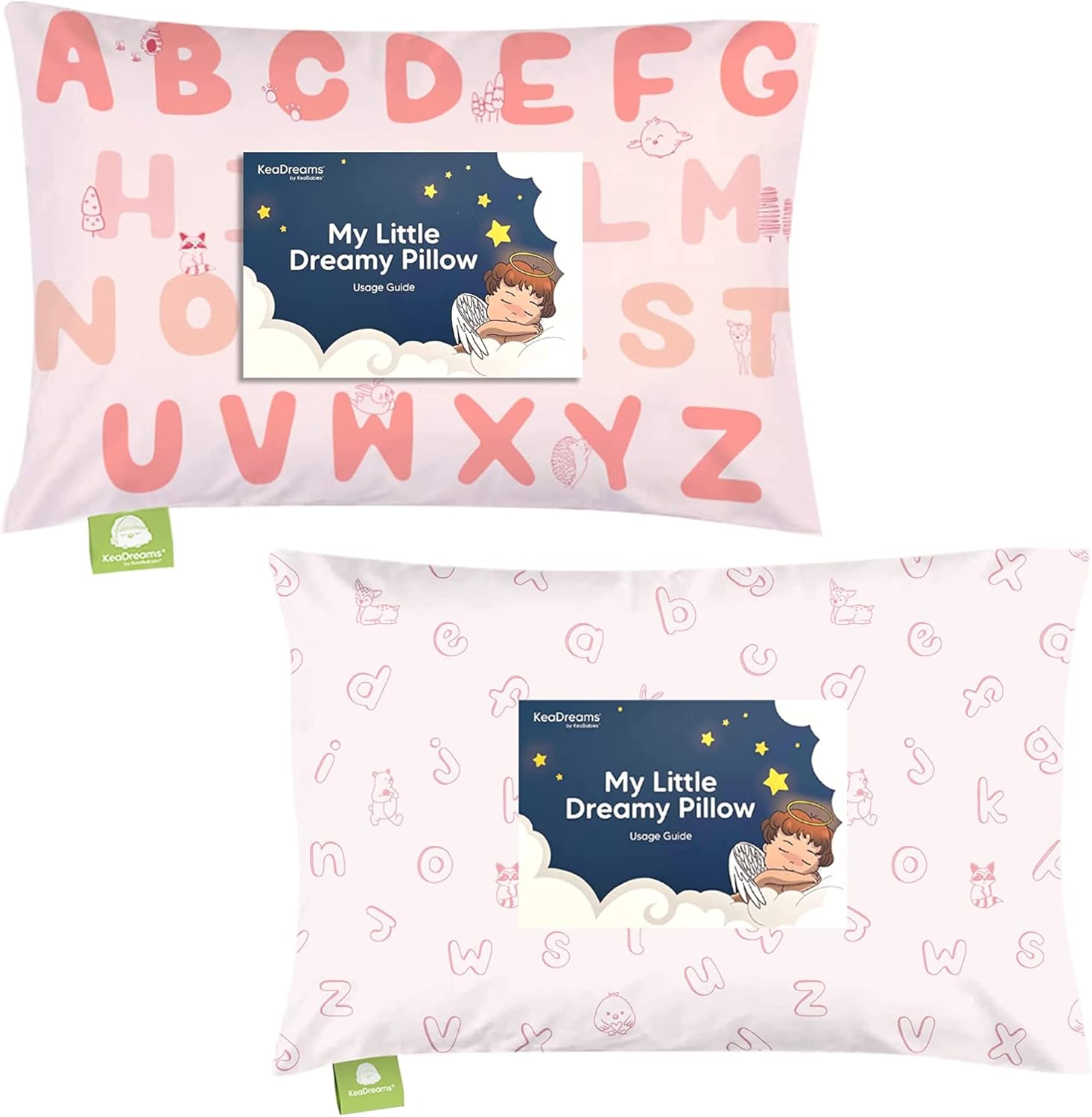 KeaBabies Toddler Pillow with Pillowcase - 13x18 My Little Dreamy Kids Travel Bed Pillows for Sleeping, Cotton Small Pillowcase, Soft & Breathable, Machine Washable, Toddlers 2-5 Years Old