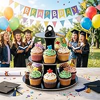 Vista 2 de Soporte para Cupcakes de 3 Niveles, Soporte para Pastel, Torre de Soporte para Cupcakes DIY Escalonada para Exhibiciones de Mesa de Postres