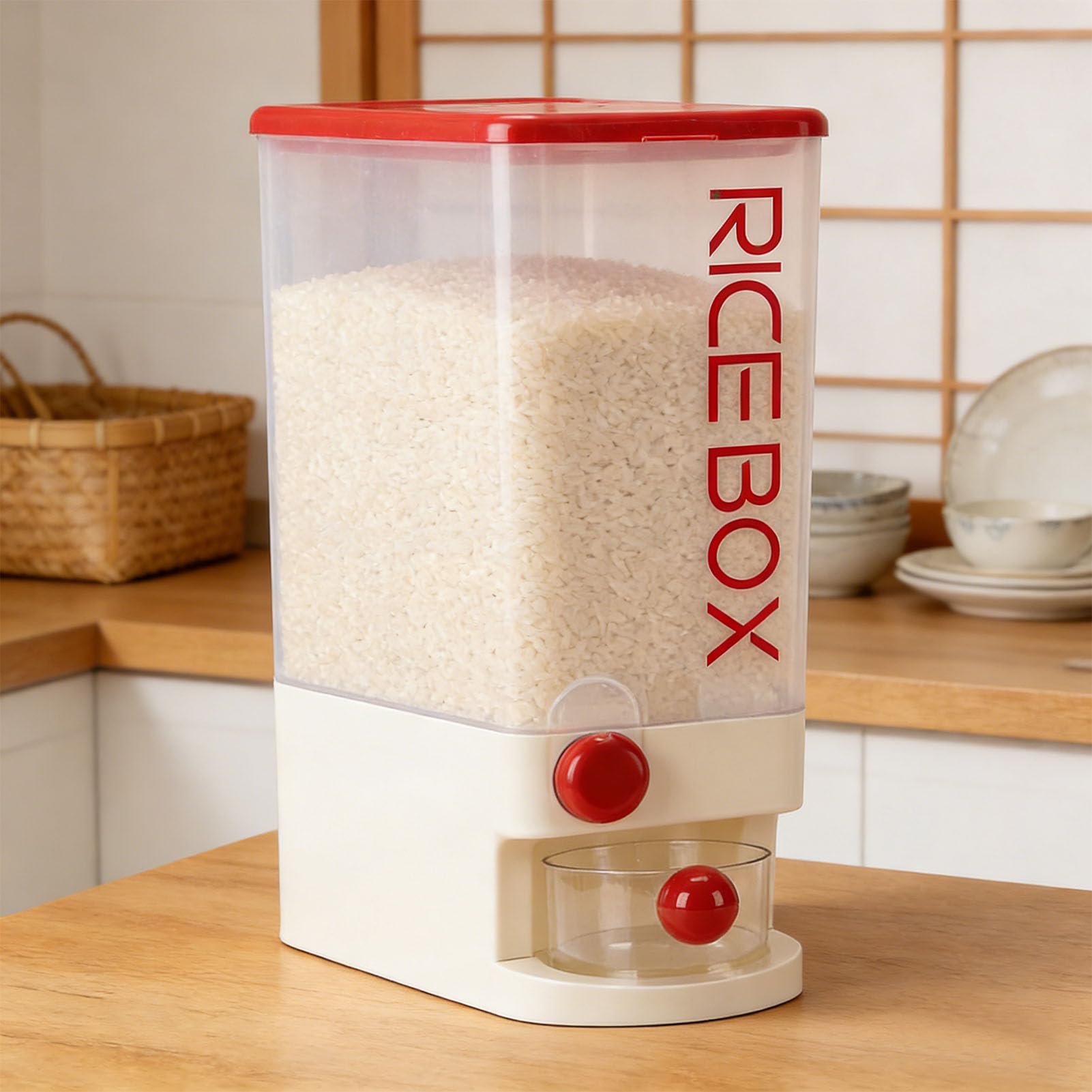 Distributore di Riso, Contenitore per Cereali in PP 10kg con
