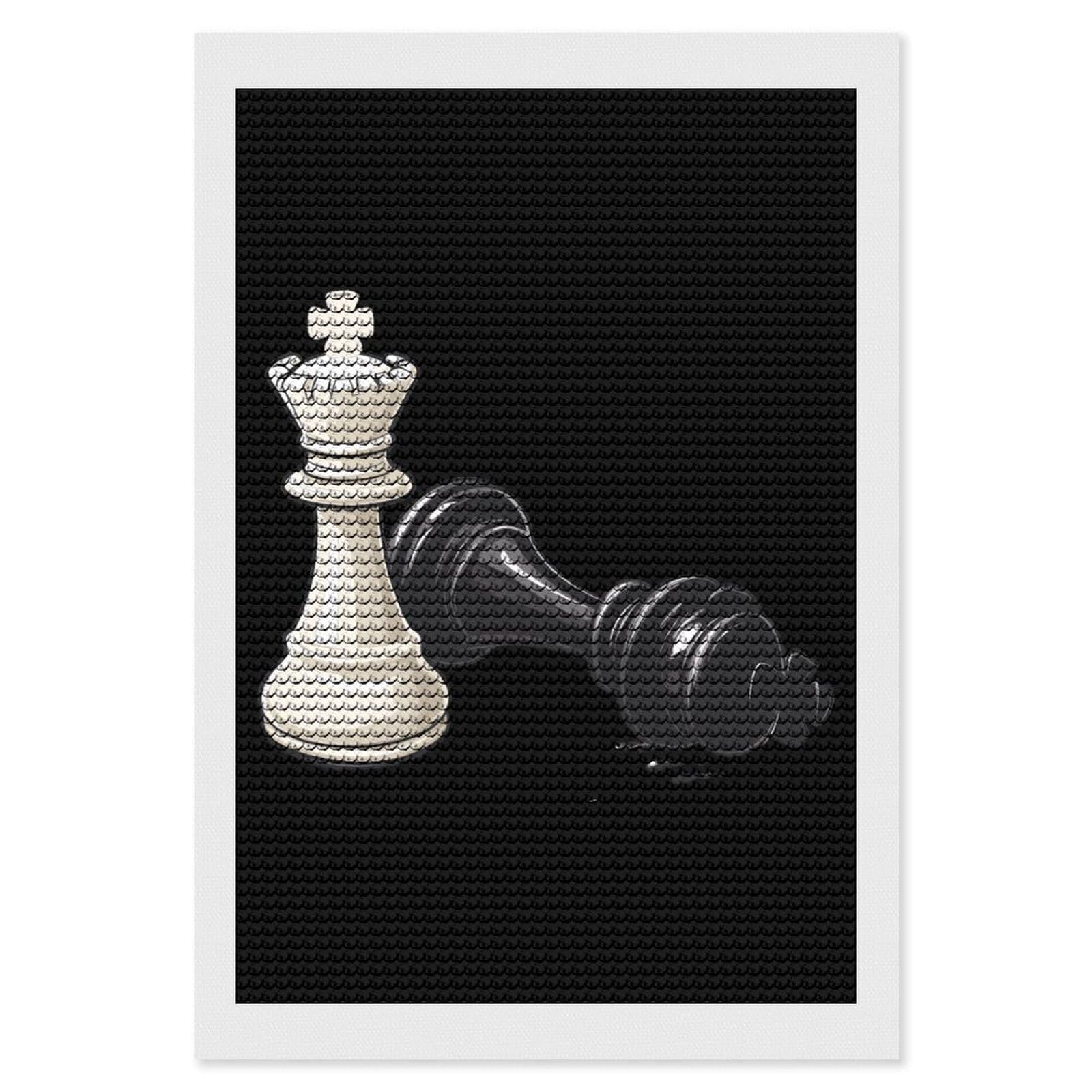 Nclqvjxzkhw Style Funny Chess Player Diamond Art Painting For Adult Round Diamonds Pictures Arts Crafts Home Wall Decor 8"X12"