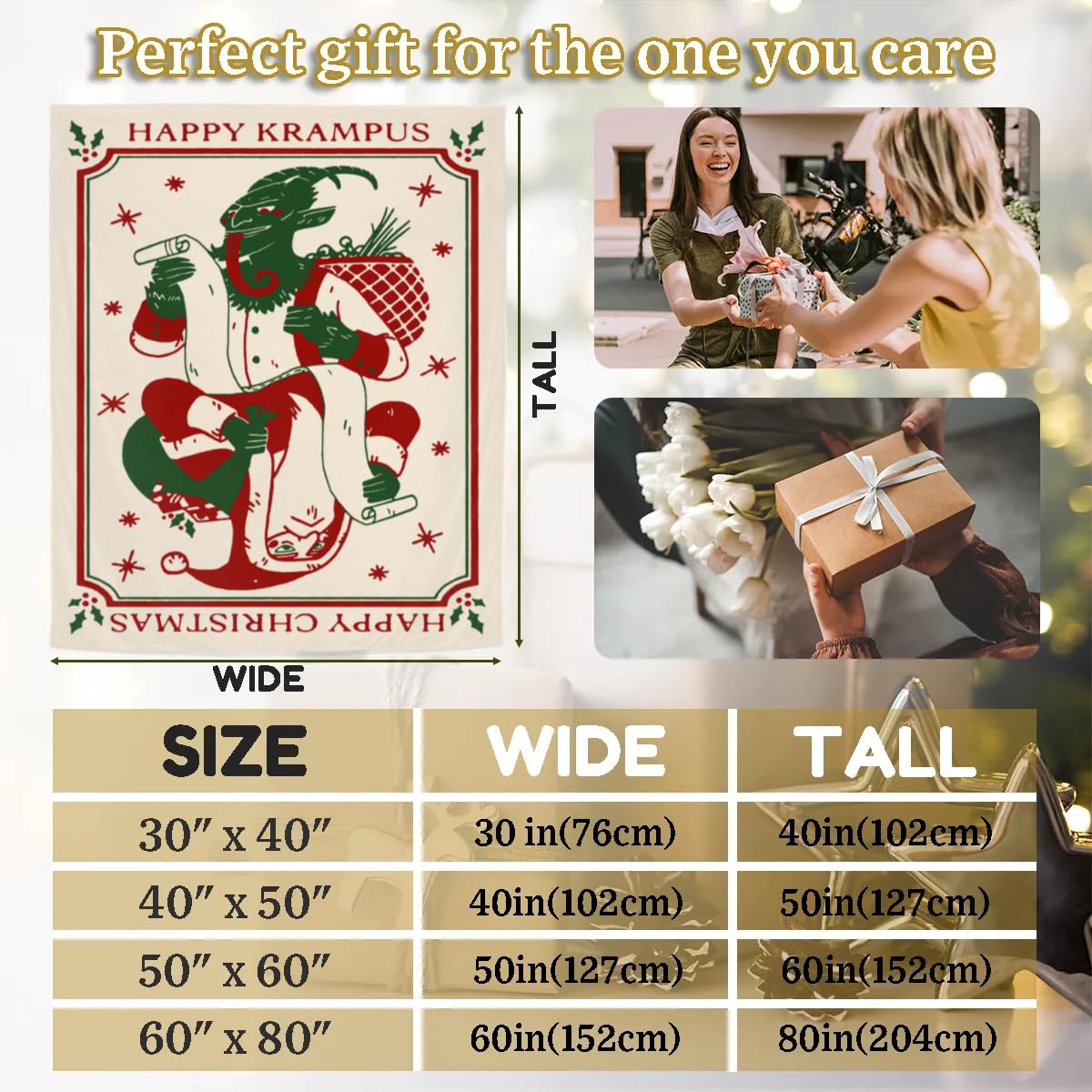 Happy Krampus Kids Throw Blanket for Boys & Girls - Soft Fleece Blanket for Daycare, Bed, Couch - Twin Size 60x80''