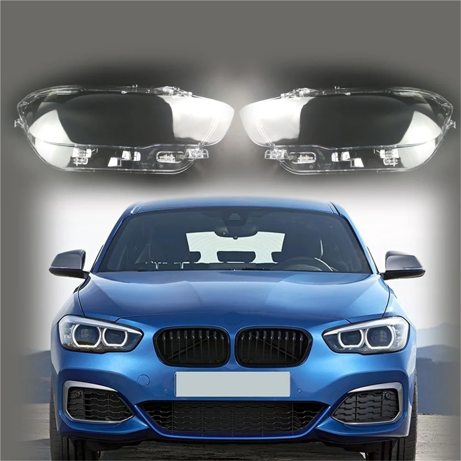 Coperchio Lente Faro Per BMW Serie 1 F20 F21 116i 118i 120i 2015-2019 Copertura Faro Anteriore Paralume Trasparente In Vetro Auto Copertura Faro(1 Piece Left)
