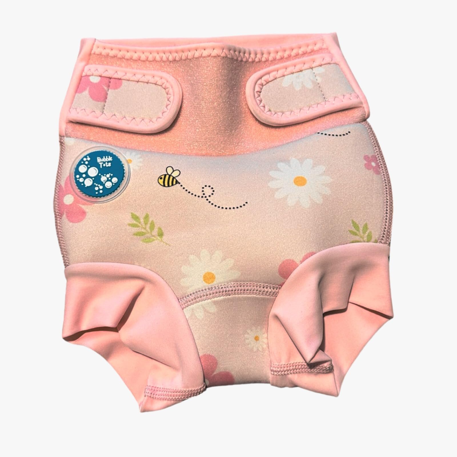 Bubble Tots Go Anywhre Swim Nappy (Pink Flower and Bees, XL - 12-24 Months)