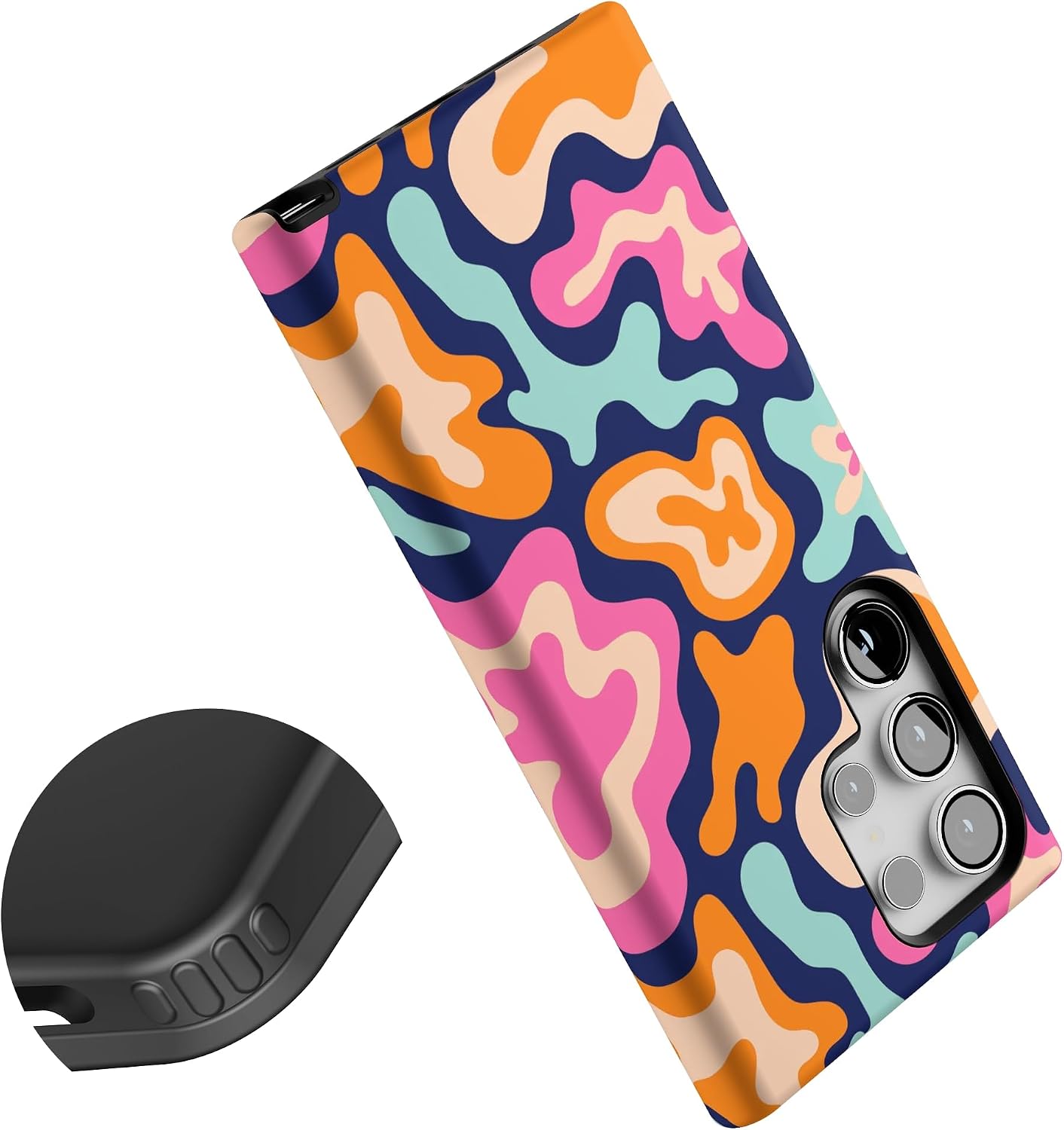 Casely Galaxy S24 Ultra Case | Midnight Color Splash | Abstract Retro | Essential Slim Dual-Layer Protective Design