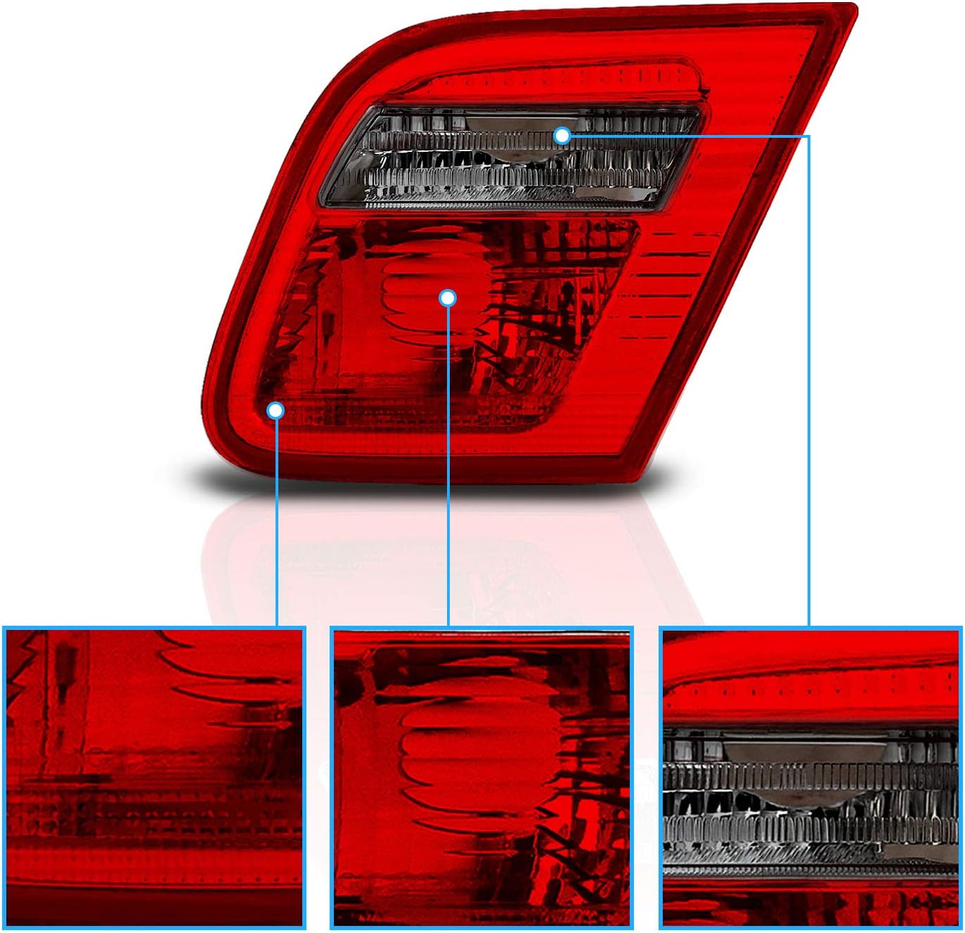 AmeriLite 2 Door Coupe Inner Taillights Red/Smoke Set For 00-03 BMW 3 Series E46 - Passenger and Driver Side