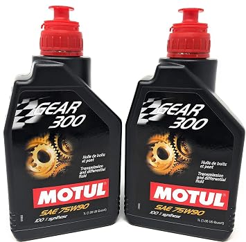Motul Gear 300 75W90 100 Percent Synthetic Gear Oil 1 Liter (105777) 2 Pack