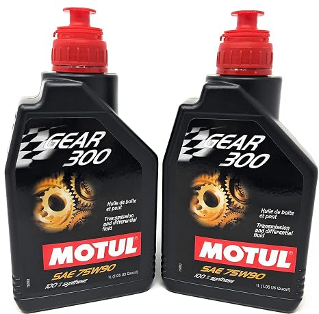 Motul Gear 300 75W90 100 Percent Synthetic Gear Oil 1 Liter (105777) 2 Pack