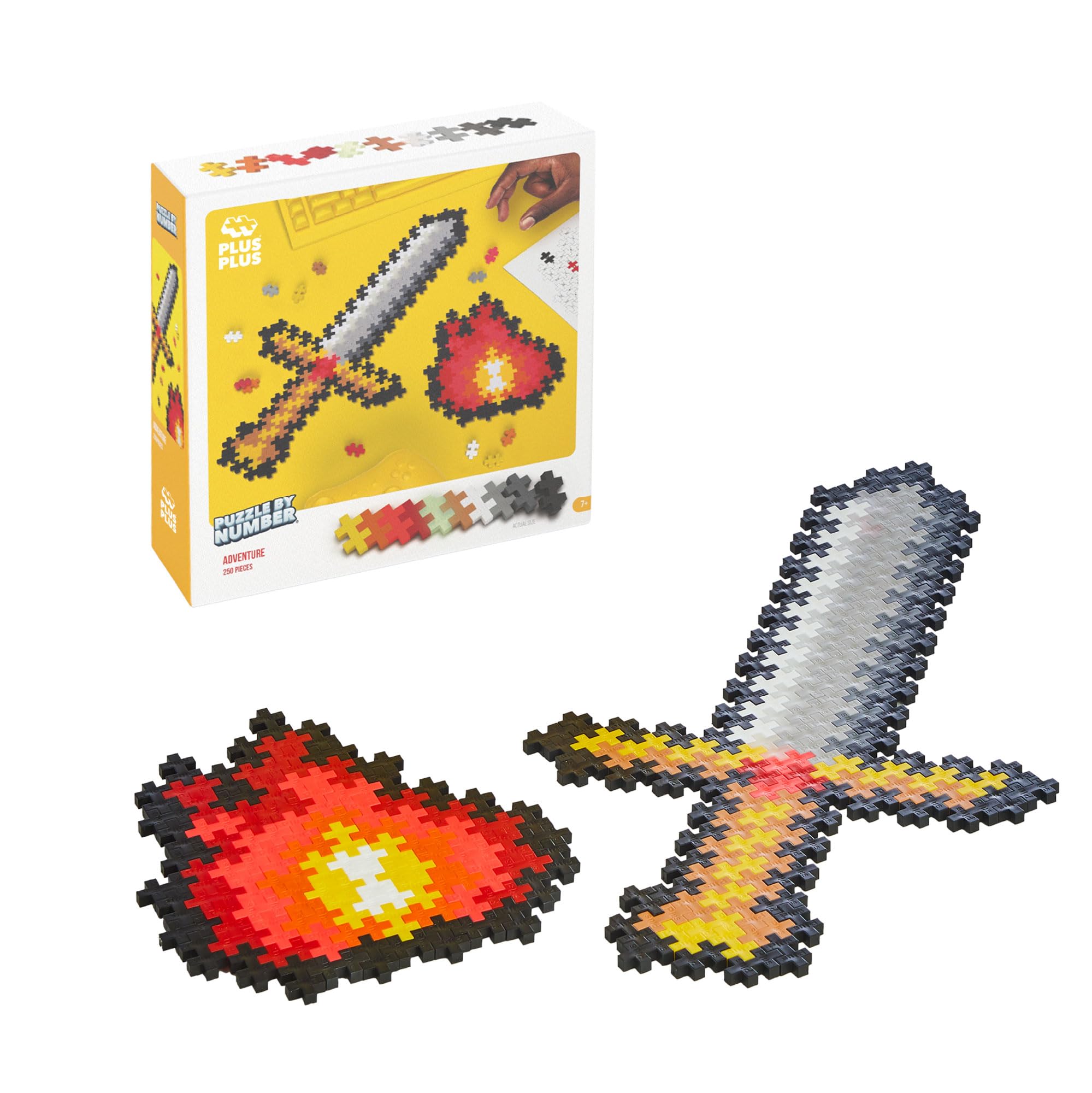 Puzzle by Number, 250 Piece Mini Interlocking Hashtag Color Blocks, 3D Pixel Art Kit for Kids - Adventure