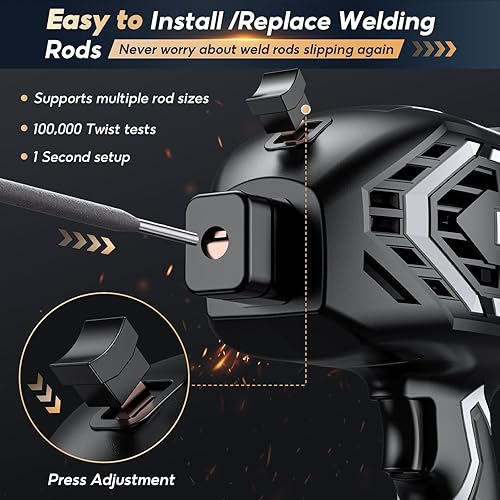 Miniatura 6 de Máquina de soldadura portátil de mano, pantalla digital y función de memoria, soldador ARC IGBT de 120 A 110 V, arranque en calienteantiadherente