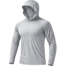 Boladeci Mens UPF 50+ Sun Protection Hoodie Shirts Lightweight Long Sleeve Rash Guard Fishing Swim Shirts