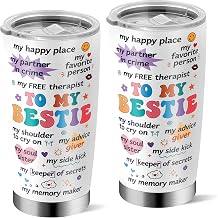 Bestie Gifts for Women, Best Friend Birthday Gifts for Women, to My Bestie 20oz Insulated Tumbler, Friendship Best Friend Birthday Valentines Day Gift for Bestfriend Woman Sister