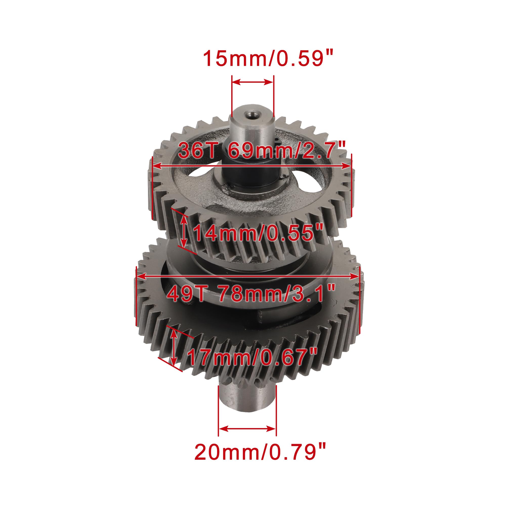 WOOSTAR 15T Eje de Transmisión del Engranaje Reemplazo para GY6 200cc Motor ATV 4 Wheeler Quad