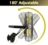 Vista 3 de HiCFM Ventilador industrial de pared 9100 CFM de 24 pulgadas con motor de recinto TEAO, rodamiento de bolas lubricado permanente, cable de 9 pies