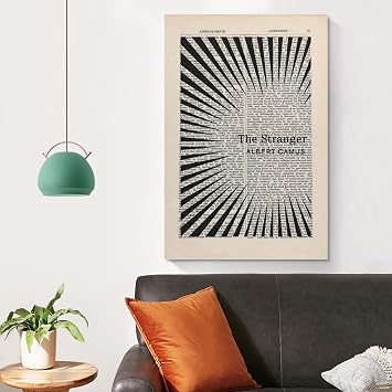 Book Cover Posters The Stranger by Albert Camus Canvas Wall Art Poster For Room Aesthetic And Decor Canvas Painting Posters And Prints Wall Art Pictures for Living Room Bedroom Decor 12x18inch(30x45c