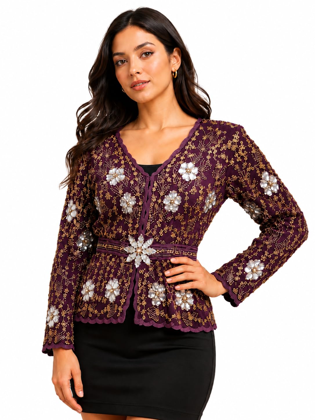 Women Embellished Jacket Shrug-image-40