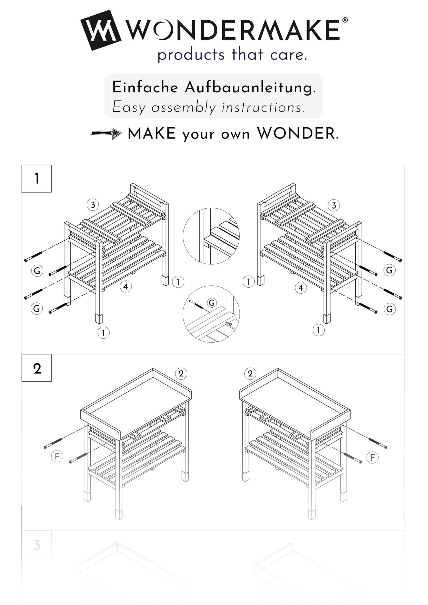Mesa Grande para Plantas de Cultivo Blanca con 3 cajones de Madera Resistente a la Intemperie, Mesa de Trabajo para jardín XL para Exteriores, balcón, Mesa de Jardinero, Blanco grisáceo