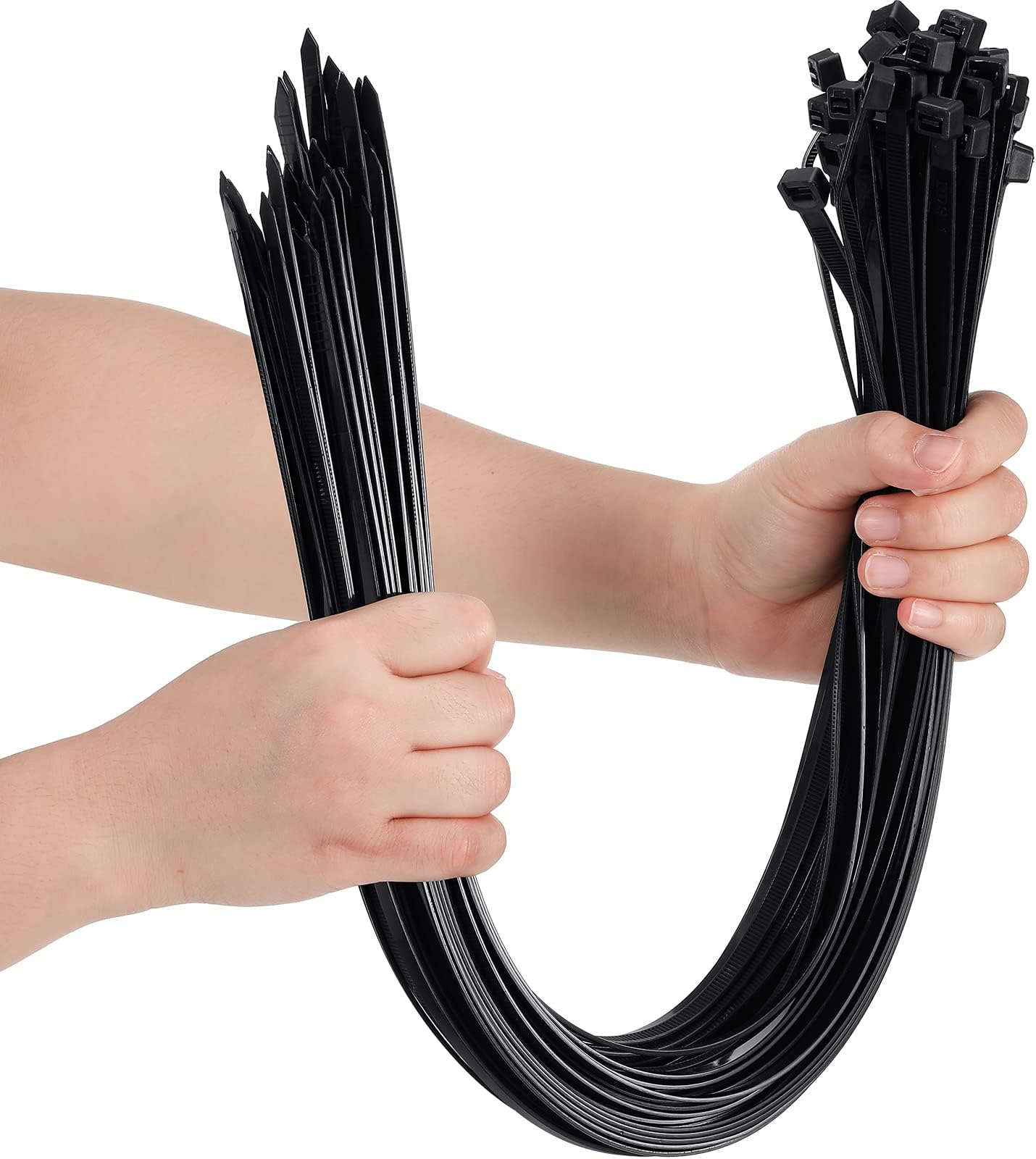 50 Pcs Zip Ties Heavy Duty Strong Large Cable Wire Ties Zip Industrial Sturdy Wire, Awnings Tying Branches Bundling of Crops Fixed Water Pipes(24 Inch,Black)