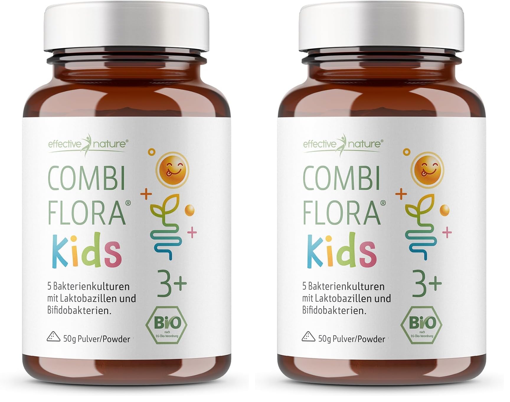 Effective Nature - Combi Flora Kids Bio mit Bifidobacterium & Lactobacillus (Packung mit 2)