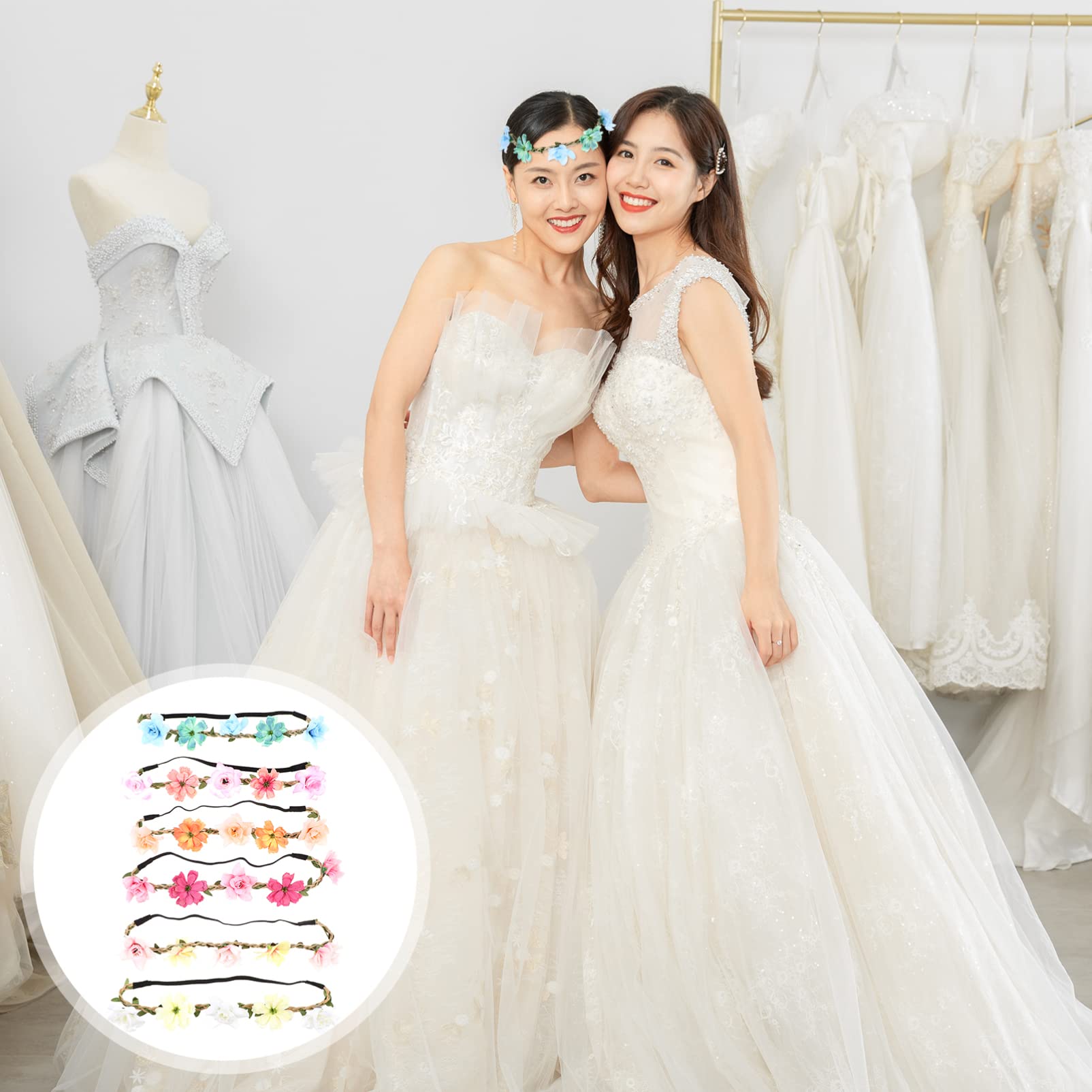 LALAFINA Sets Elegantes Blumenstirnband Realistische Blumenkrone Für Frauen Für Hochzeiten Fotografie Cosplay Halloween Pcs