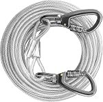 Dog Tie Out Cable Chew Proof, Long Dog Leash 30FT, Dog Runner for Yard Heavy Duty, Dog Chains for Outside, Sturdy Long Line Lead for Dogs Training Outdoor in Yard or Camping