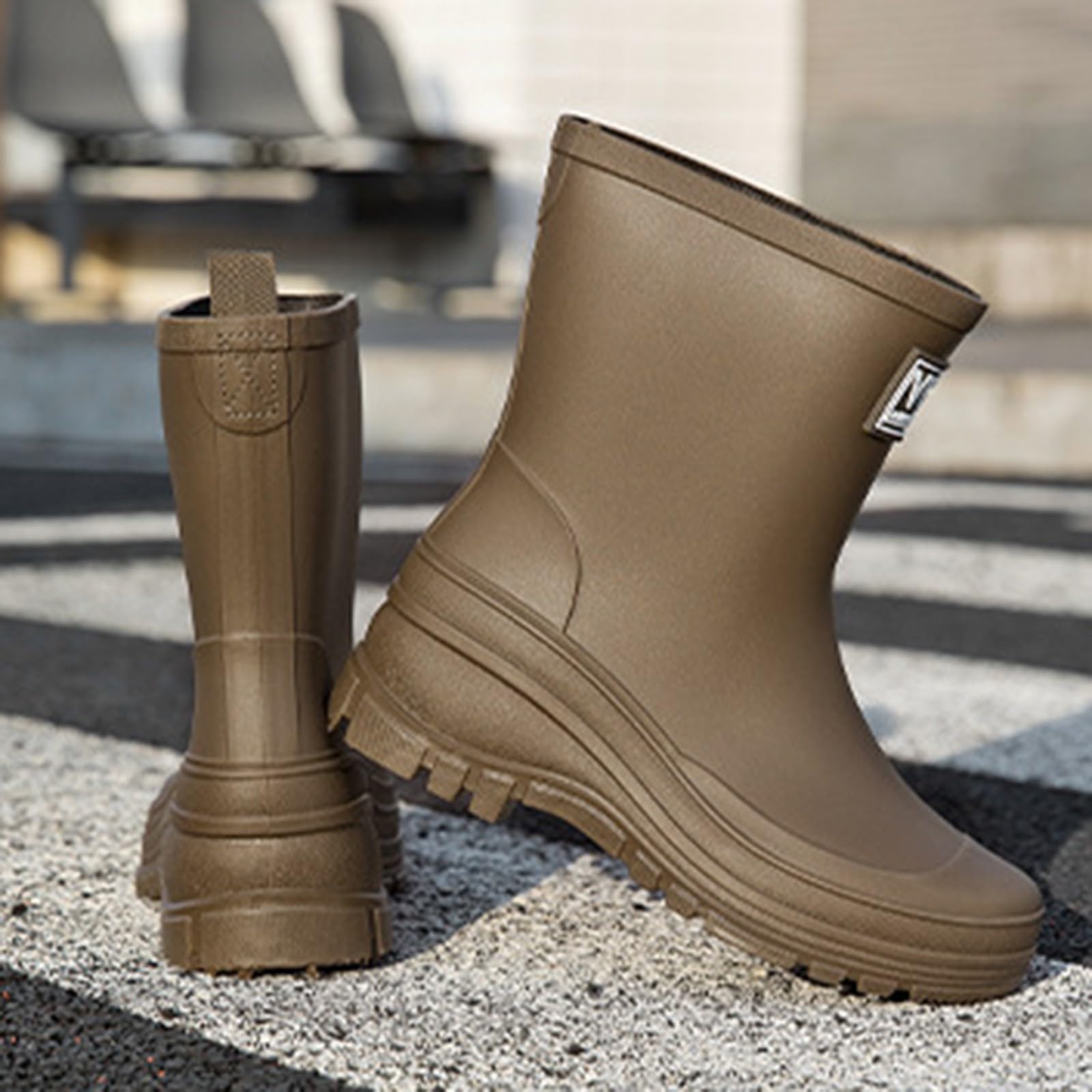 Botas de goma cortas para mujer, botas de lluvia impermeables, botines de goma, botines de goma, botas de lluvia, zapatos de goma antideslizantes, botas de jardín, botas para lluvia, nieve, exteriores