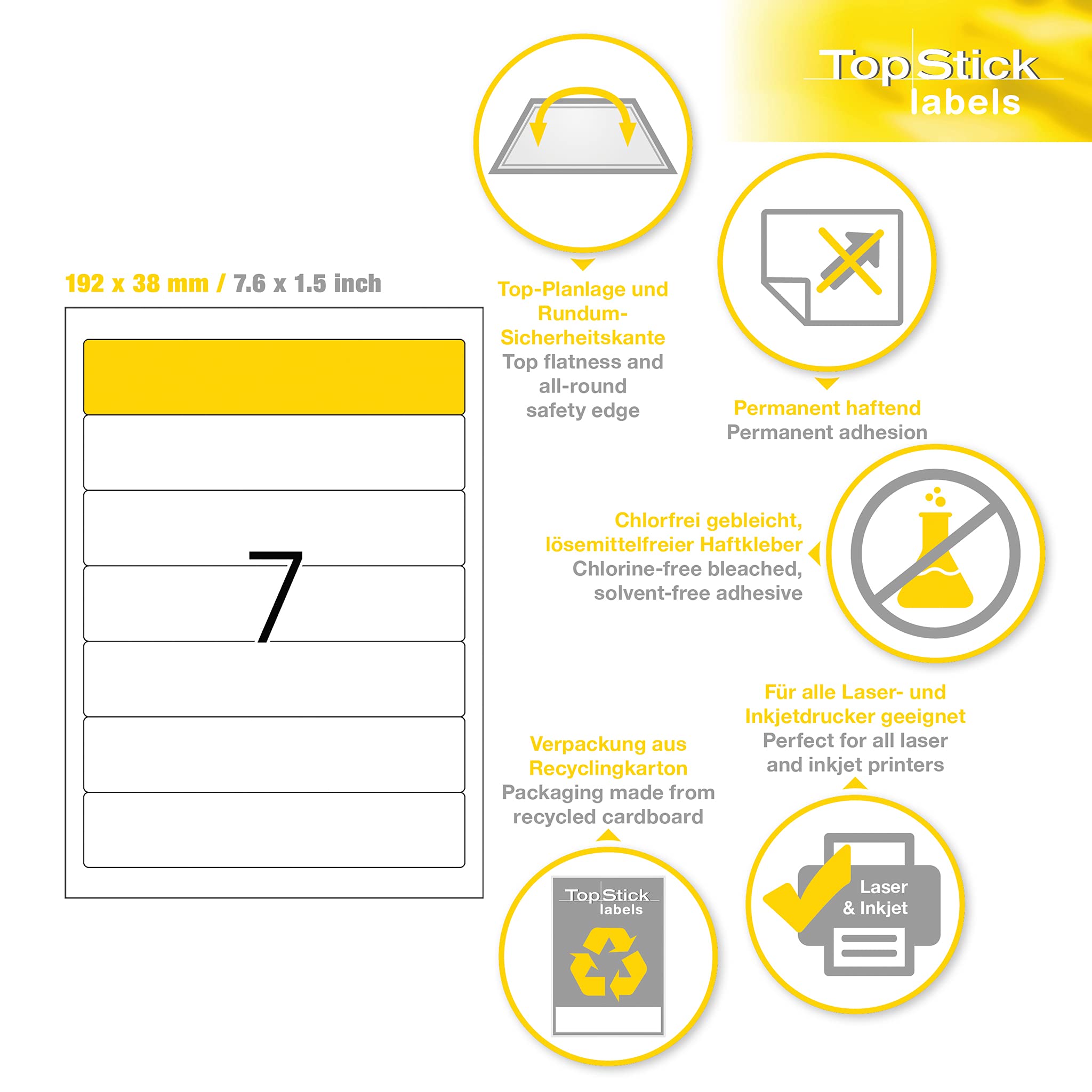 Scatola 500 Fogli Adesivi A4 C520 3 Etichette Per Foglio 210x99mm - Etichette Multiuso